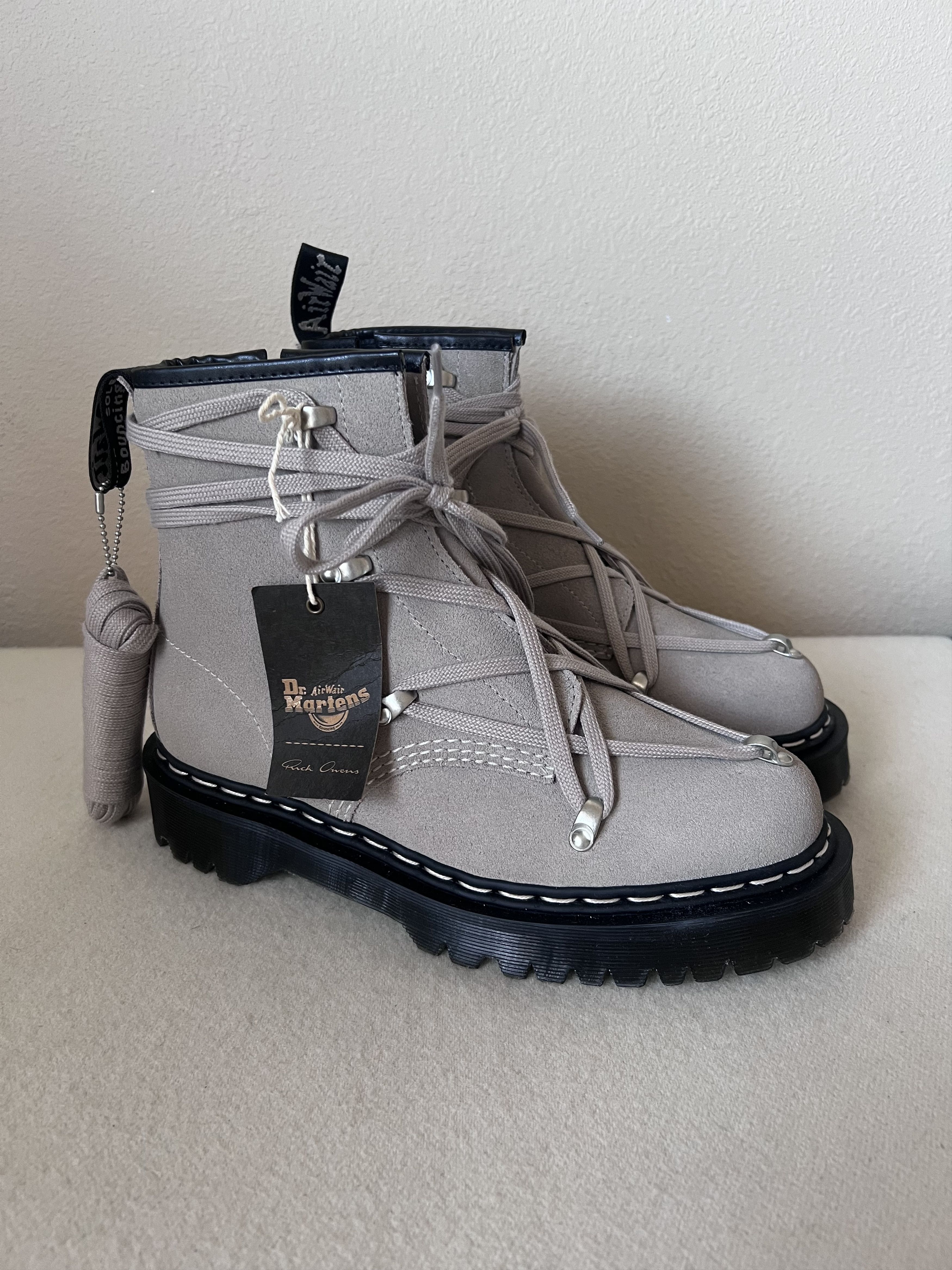 image of Dr Martens x Rick Owens Dr. Martens 1460 Bex Suede Shoes in Tan, Men's (Size 8)