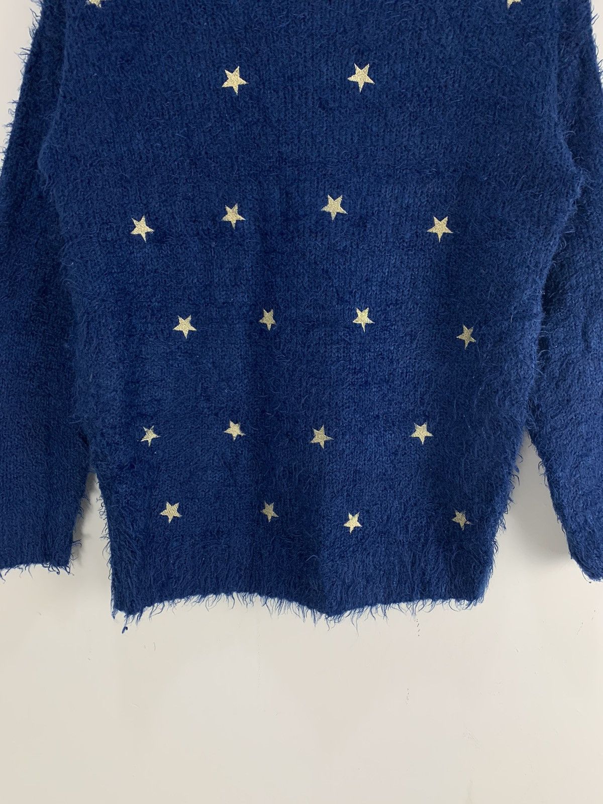 Aran Isles Knitwear × Designer × Japanese Brand HYPHEN WORLD GALERY Star Fluffy Fur Mohair Knitwear Sweater Size US M / EU 48-50 / 2 - 4 Thumbnail
