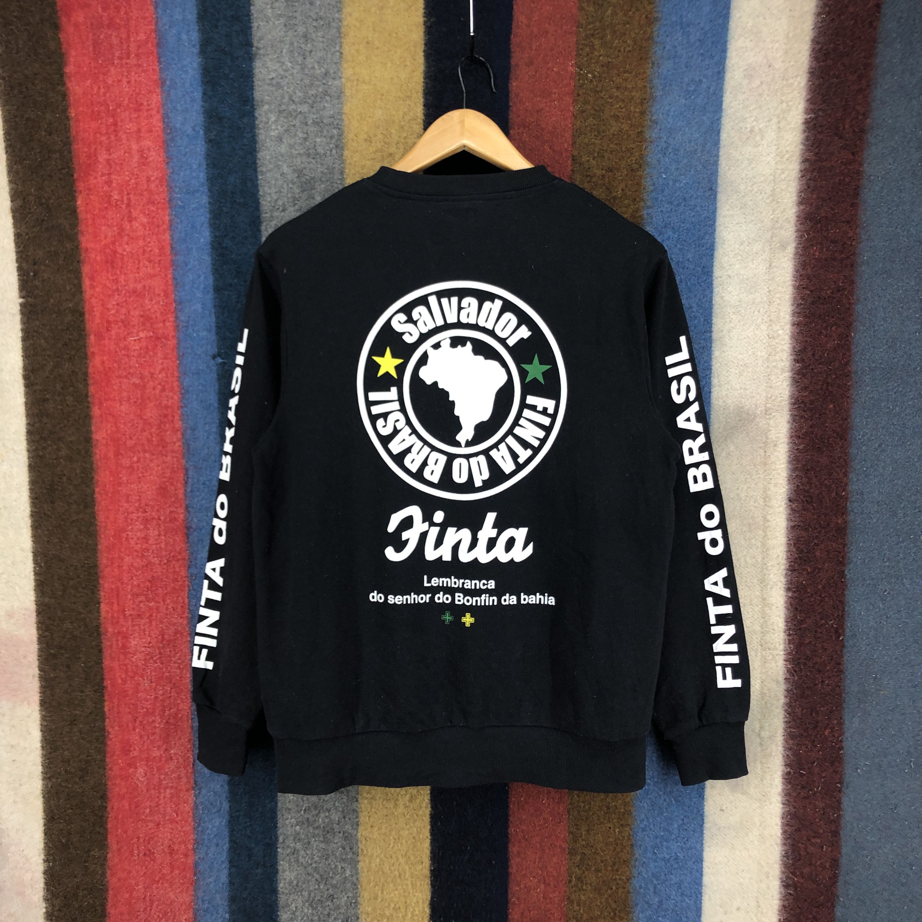 image of Penalty Brazil Futebol Do Brasil By Finta Crew Neck Sweatshirt 2739-99 in Black, Men's (Size Medium
