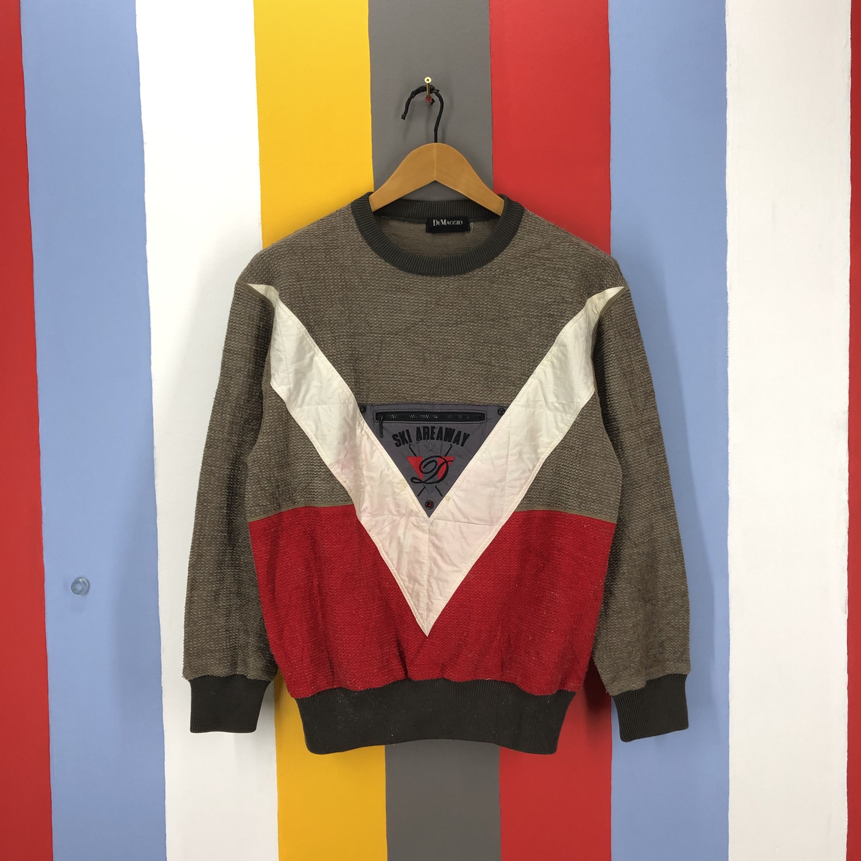 image of Di Maggio Ski Color Block Sweatshirt 0998/ai in Red/Brown, Men's (Size Medium)