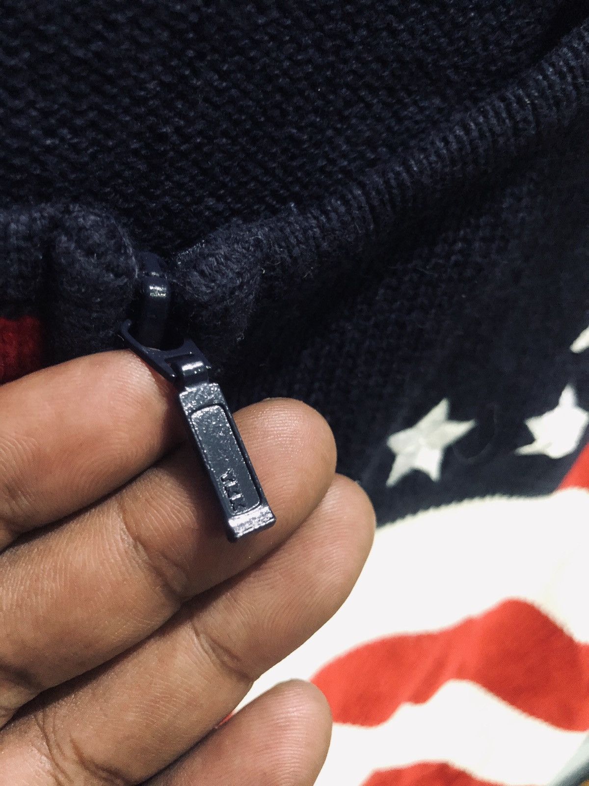 Japanese Brand × Vintage KAREN SCOTT SPORT Knitwear flag zipper sweatshirt Size US L / EU 52-54 / 3 - 4 Thumbnail