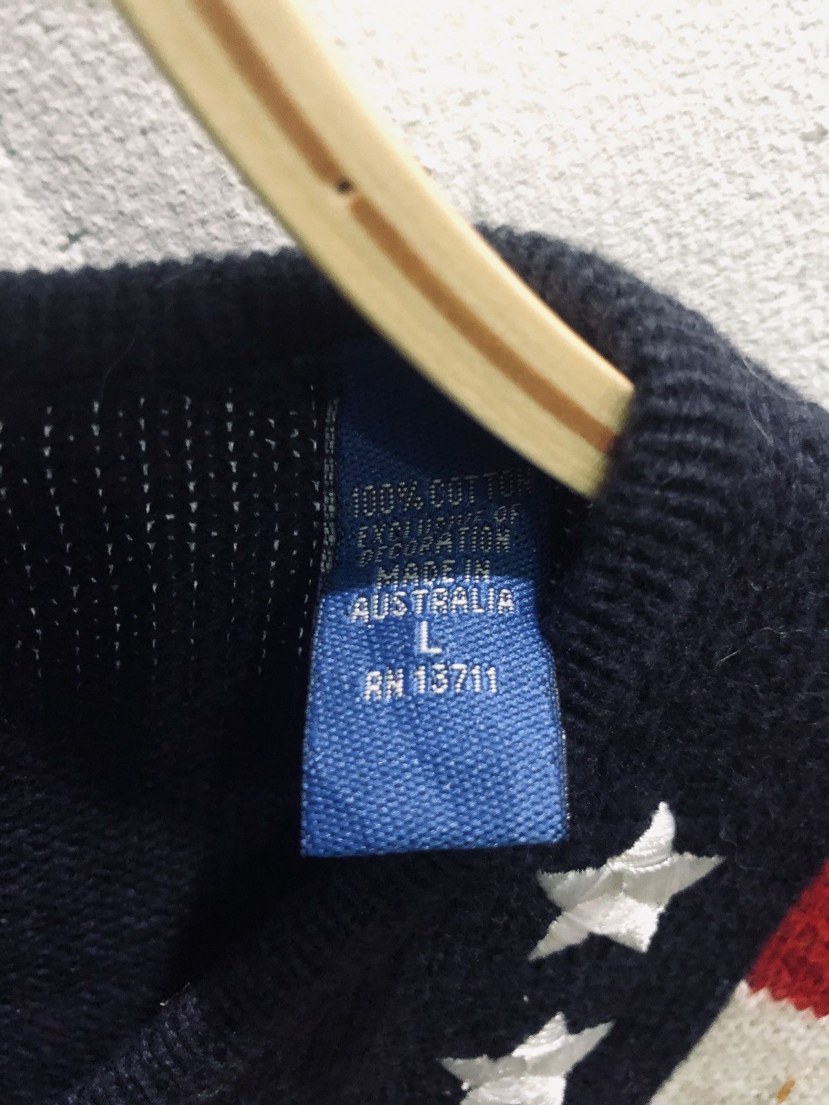 Japanese Brand × Vintage KAREN SCOTT SPORT Knitwear flag zipper sweatshirt Size US L / EU 52-54 / 3 - 7 Thumbnail
