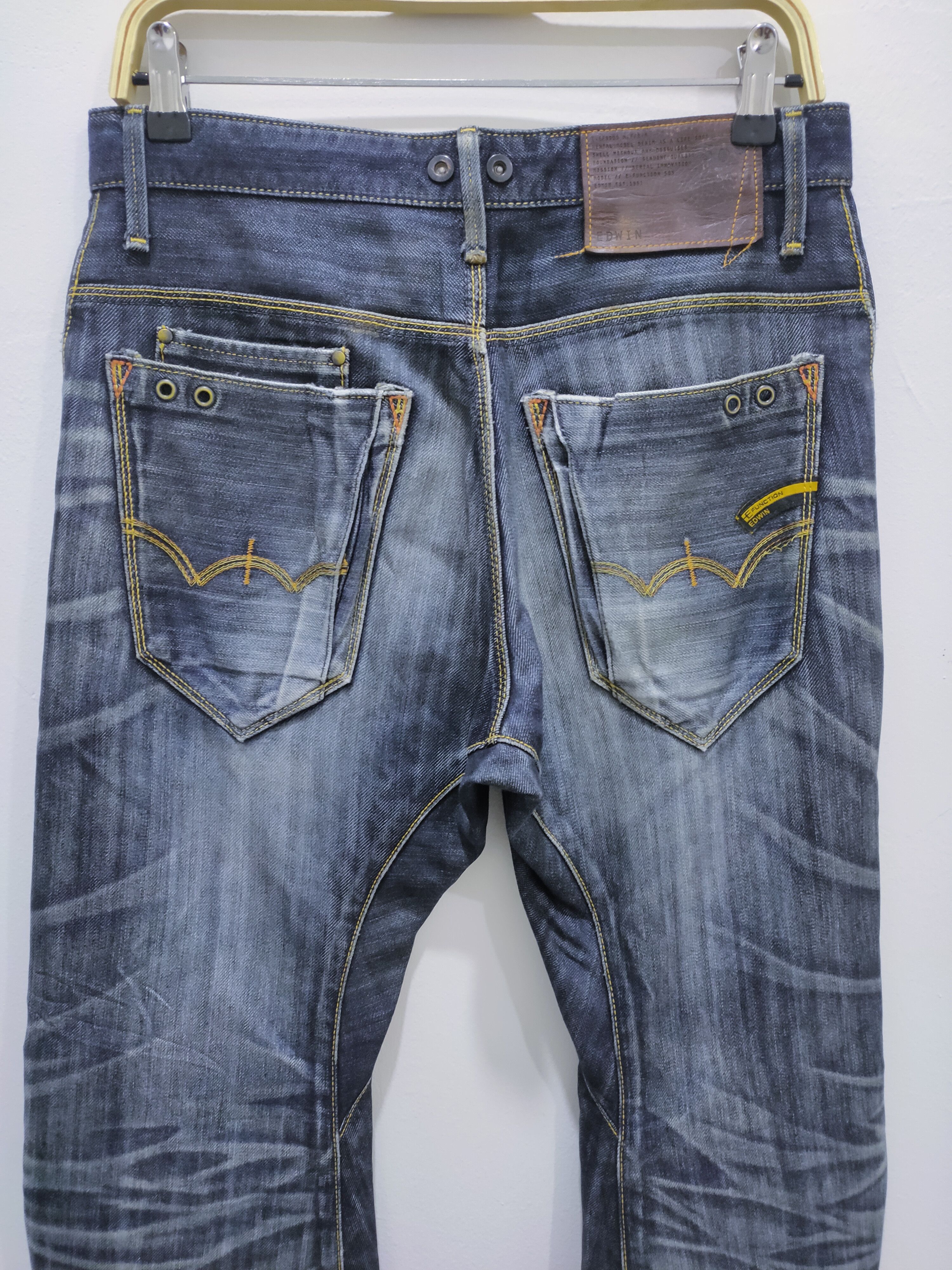 Edwin × Japanese Brand EDWIN E-FUNCTION 503 Curved Leg Camo Stone Wash Denim Jeans Size US 28 / EU 44 - 10 Thumbnail