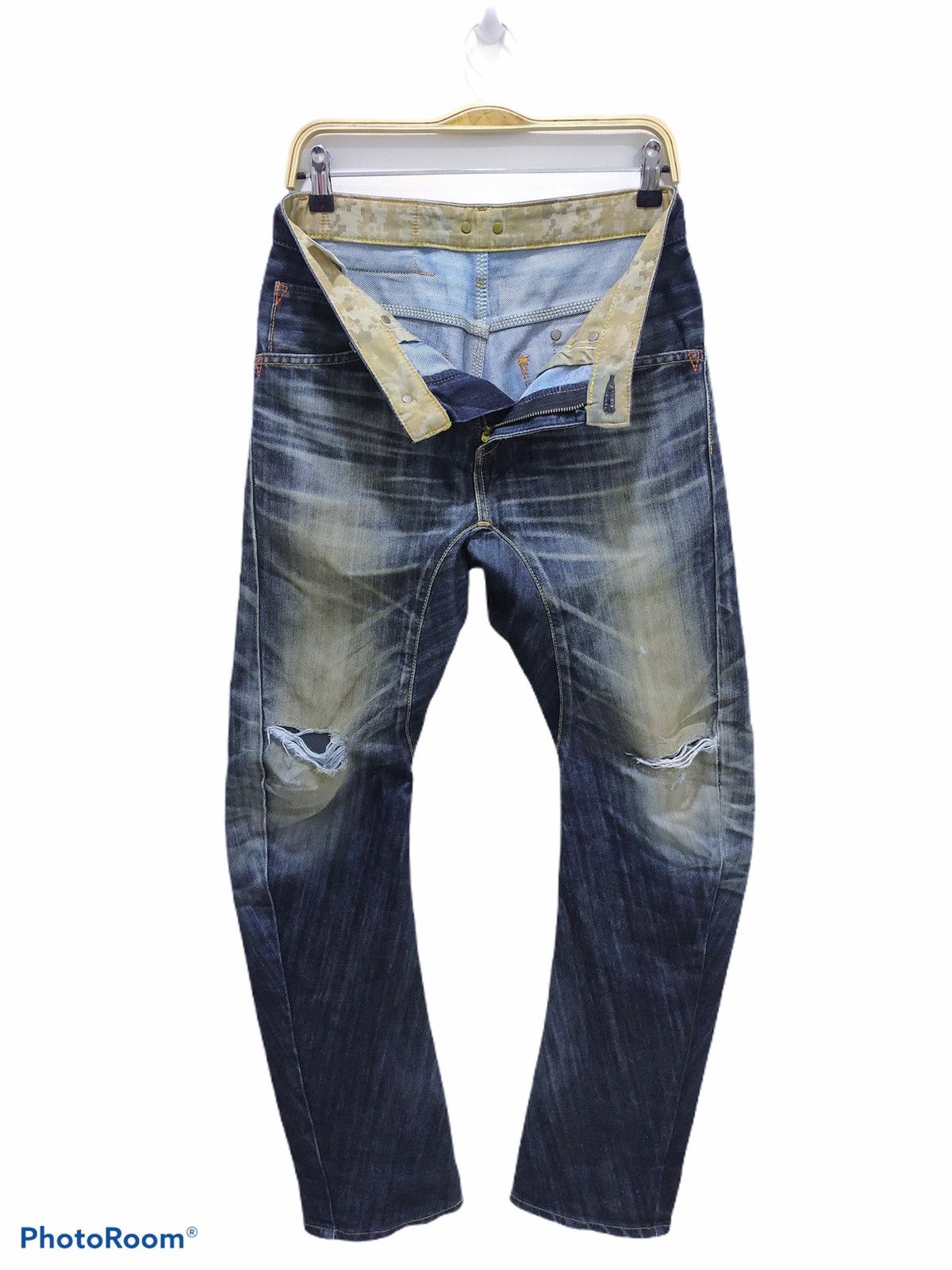 Edwin × Japanese Brand EDWIN E-FUNCTION 503 Curved Leg Camo Stone Wash Denim Jeans Size US 28 / EU 44 - 3 Thumbnail