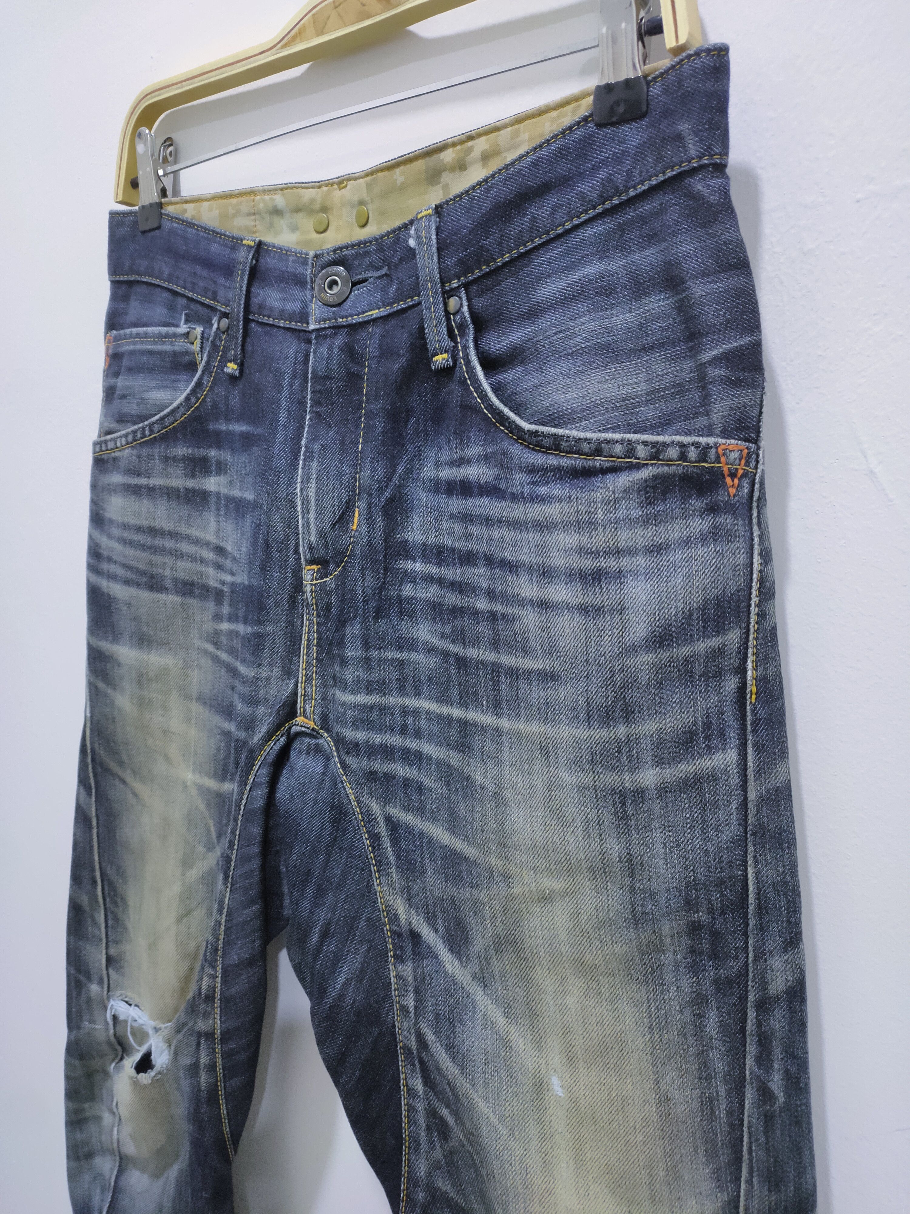 Edwin × Japanese Brand EDWIN E-FUNCTION 503 Curved Leg Camo Stone Wash Denim Jeans Size US 28 / EU 44 - 8 Thumbnail