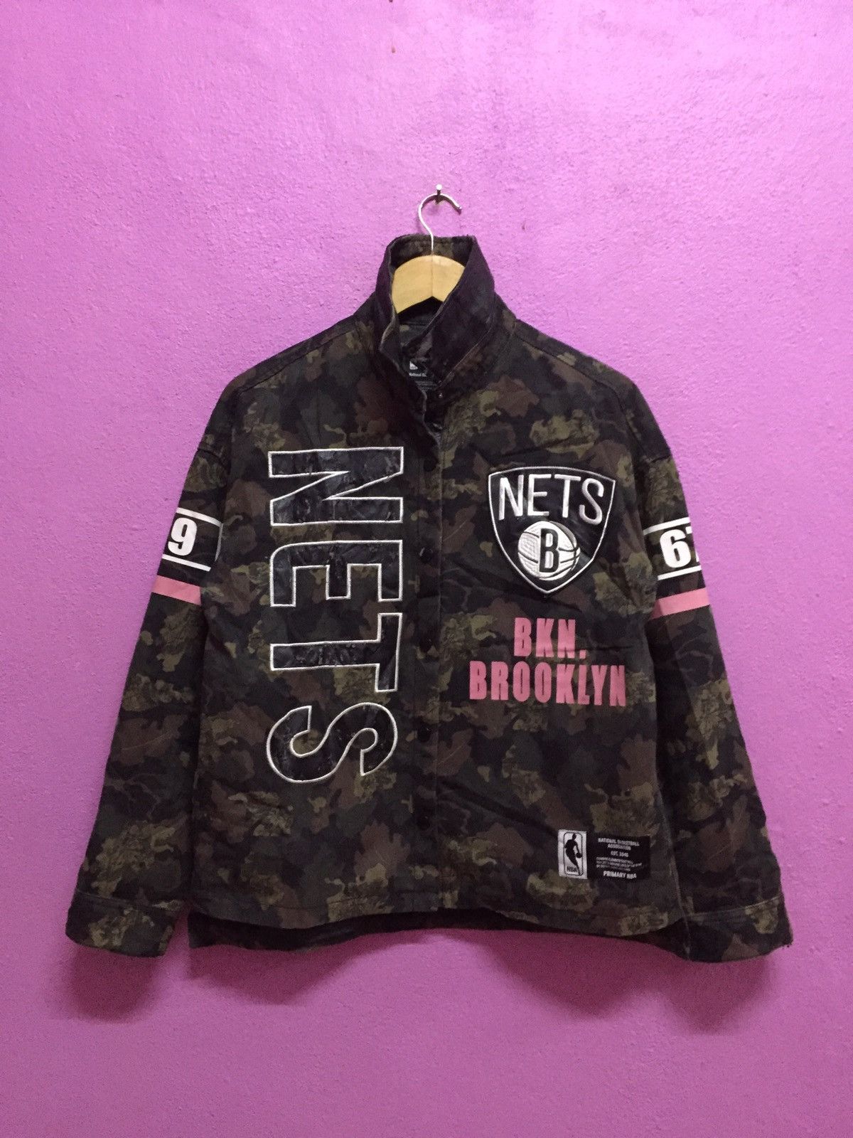 image of Brooklyn Nets Camo Jackets in Green, Men's (Size Medium)
