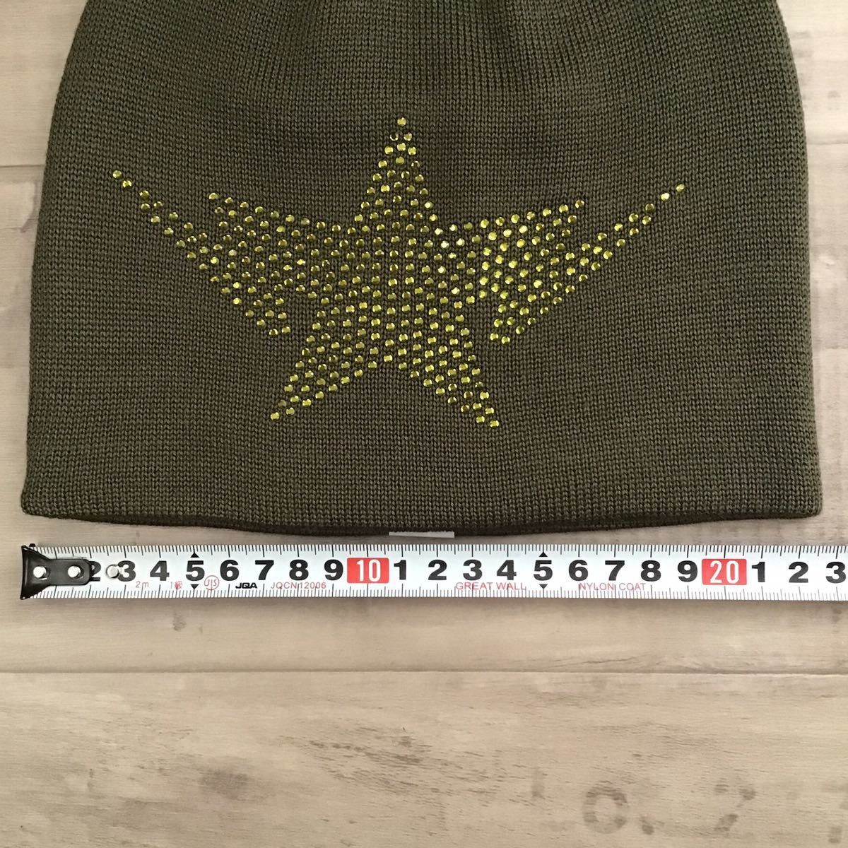 Bape × Swarovski BAPE Green Swarovski BAPESTA logo knit cap beanie Size ONE SIZE - 4 Thumbnail