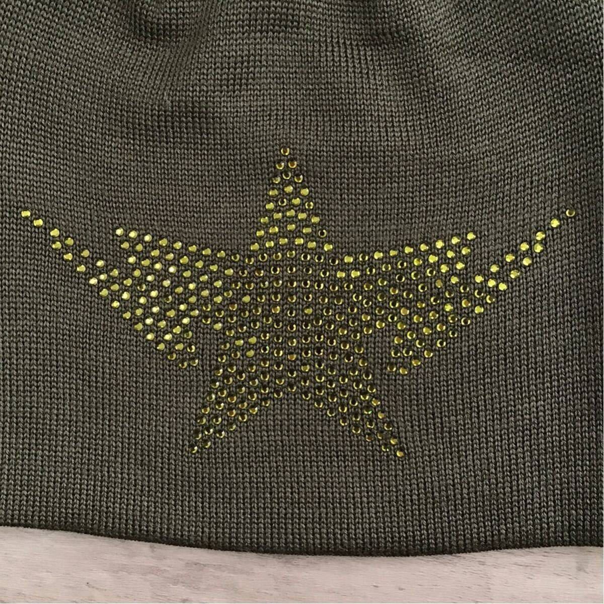 Bape × Swarovski BAPE Green Swarovski BAPESTA logo knit cap beanie Size ONE SIZE - 2 Thumbnail