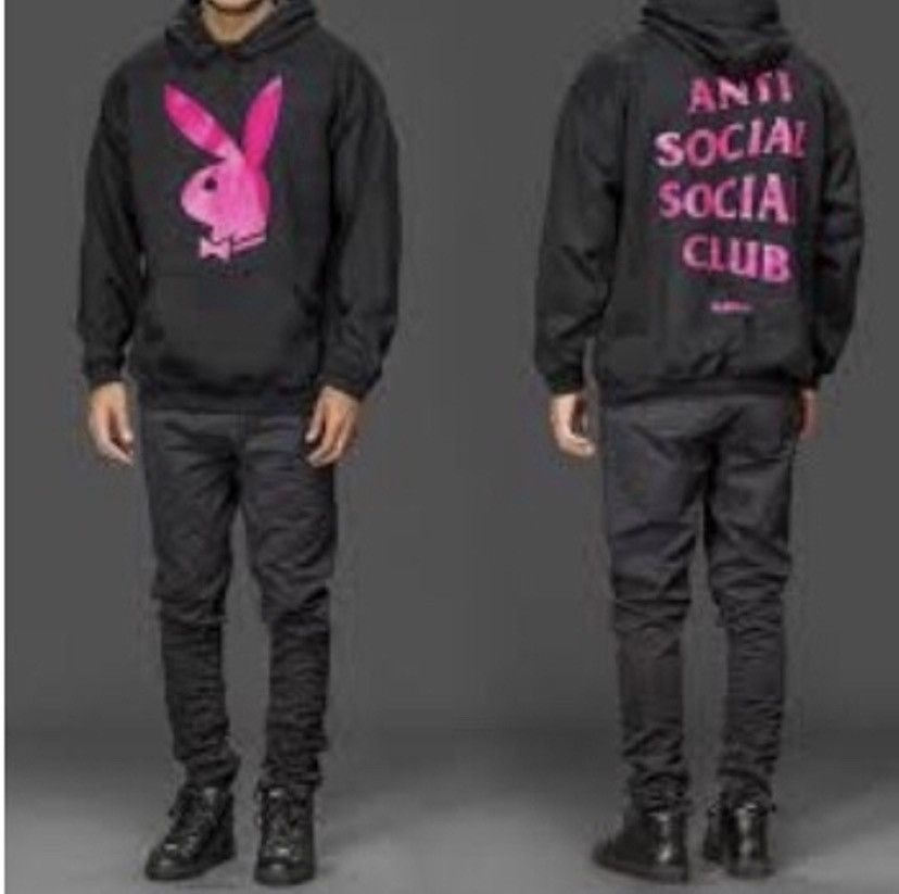 Anti Social Social Club × Playboy × Vintage 🇱🇷Rare Antisocial Social Club x Playboy Hoodie Size US XL / EU 56 / 4 - 3 Thumbnail