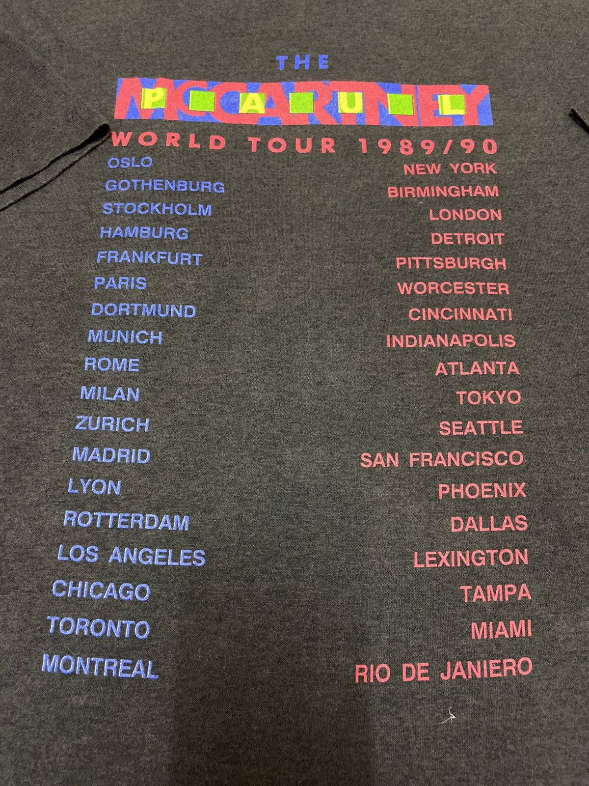 Band Tees × Vintage 90's PAUL McCARTNEY World Tour 89/90 Under Licence Brockum Size US L / EU 52-54 / 3 - 5 Thumbnail