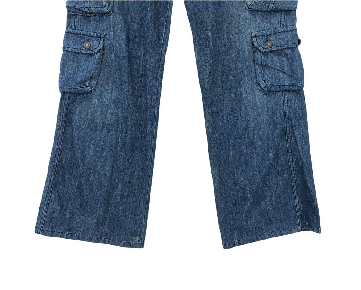 Japanese Brand 🔥🔥Japanese FR Multipocket Indigo Cargo Flare Jeans Size US 33 - 5 Thumbnail