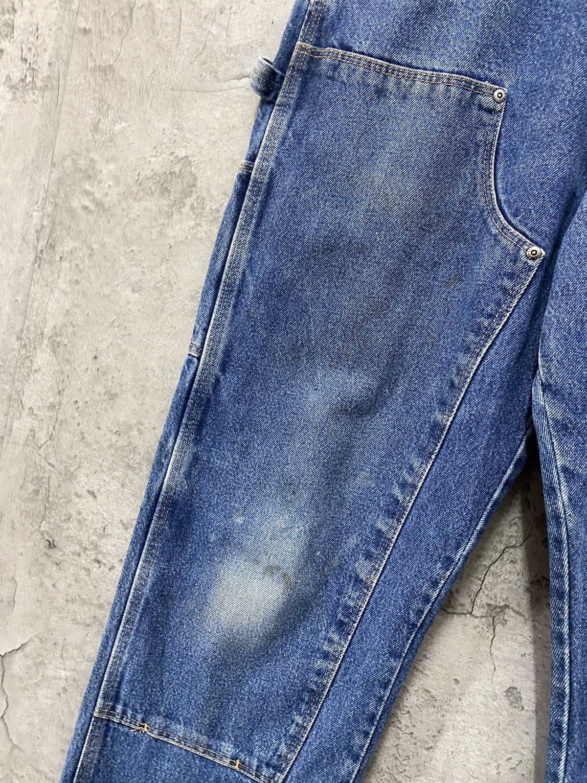 Vintage × Wrangler Vintage Trashed Wrangler Double knee Dirty Blue Denim Pants Size US 34 / EU 50 - 5 Thumbnail