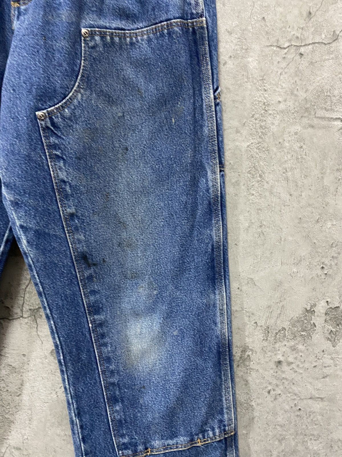 Vintage × Wrangler Vintage Trashed Wrangler Double knee Dirty Blue Denim Pants Size US 34 / EU 50 - 6 Thumbnail