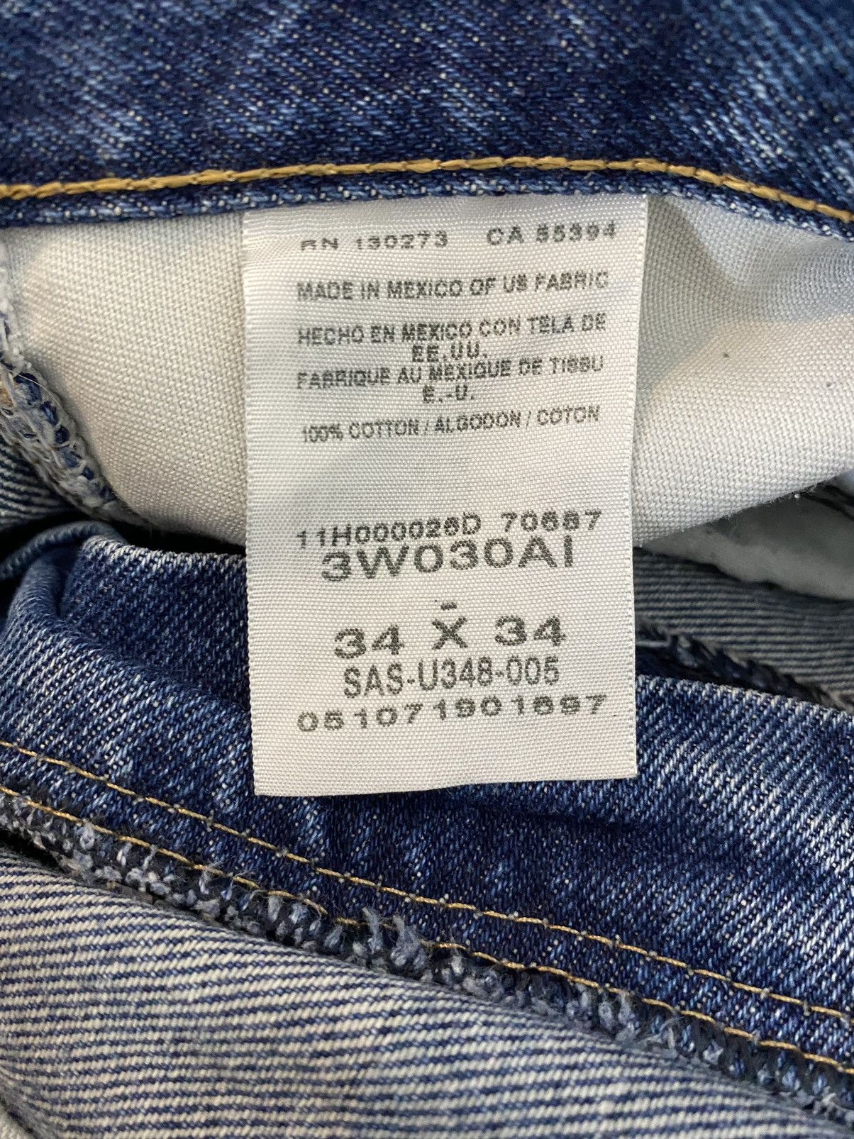 Vintage × Wrangler Vintage Trashed Wrangler Double knee Dirty Blue Denim Pants Size US 34 / EU 50 - 13 Thumbnail