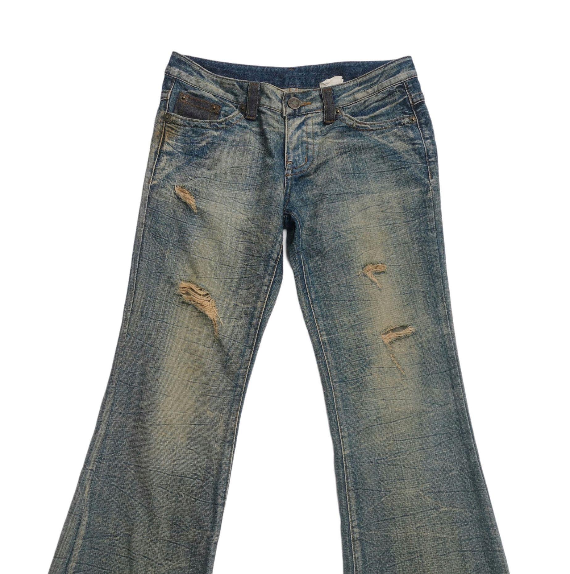 Japanese Brand 🔥Japanese Agate Distressed Flare Jeans🔥 Size US 30 / EU 46 - 3 Thumbnail