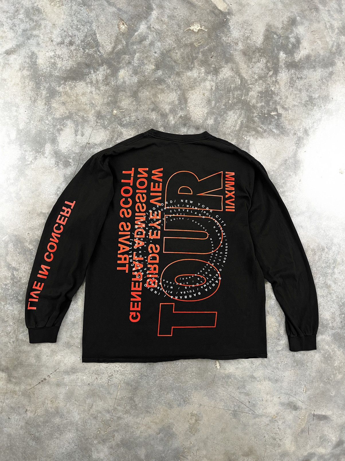 image of Travis Scott Birds Eye View Black Tour Long Sleeve Xl, Men's