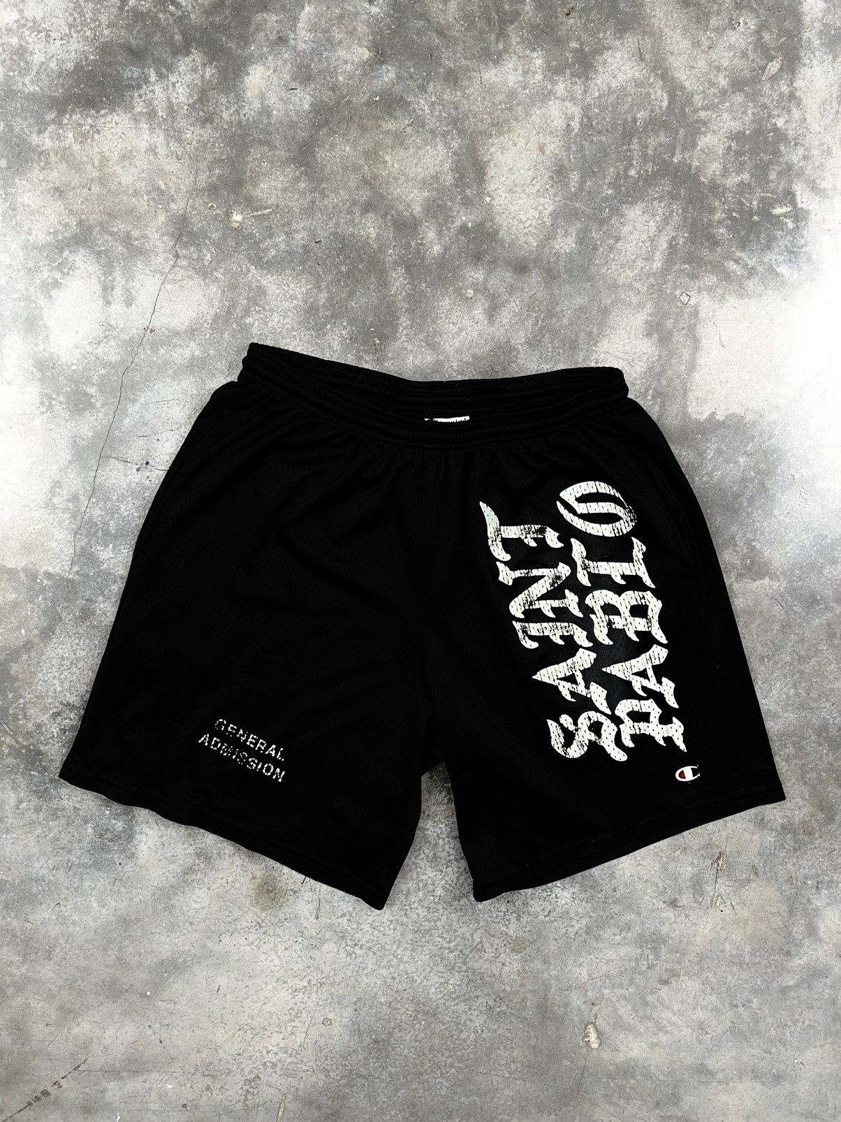 image of Kanye West Saint Pablo Wolves Basketball Shorts Black Small, Men's (Size 34)