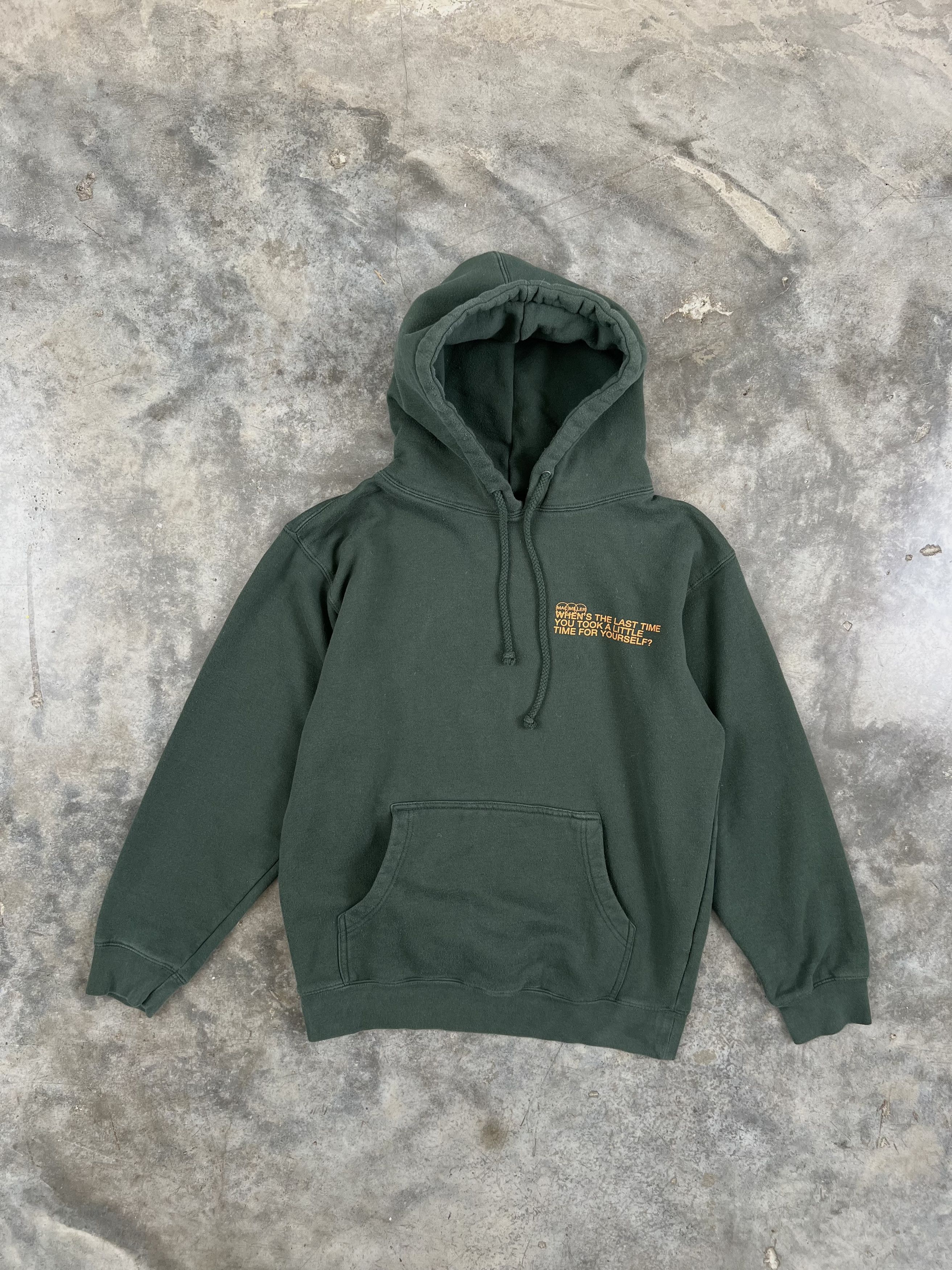 image of Mac Miller Forest Green When’S The Last Time? Hoodie Green, Men's (Size Small)