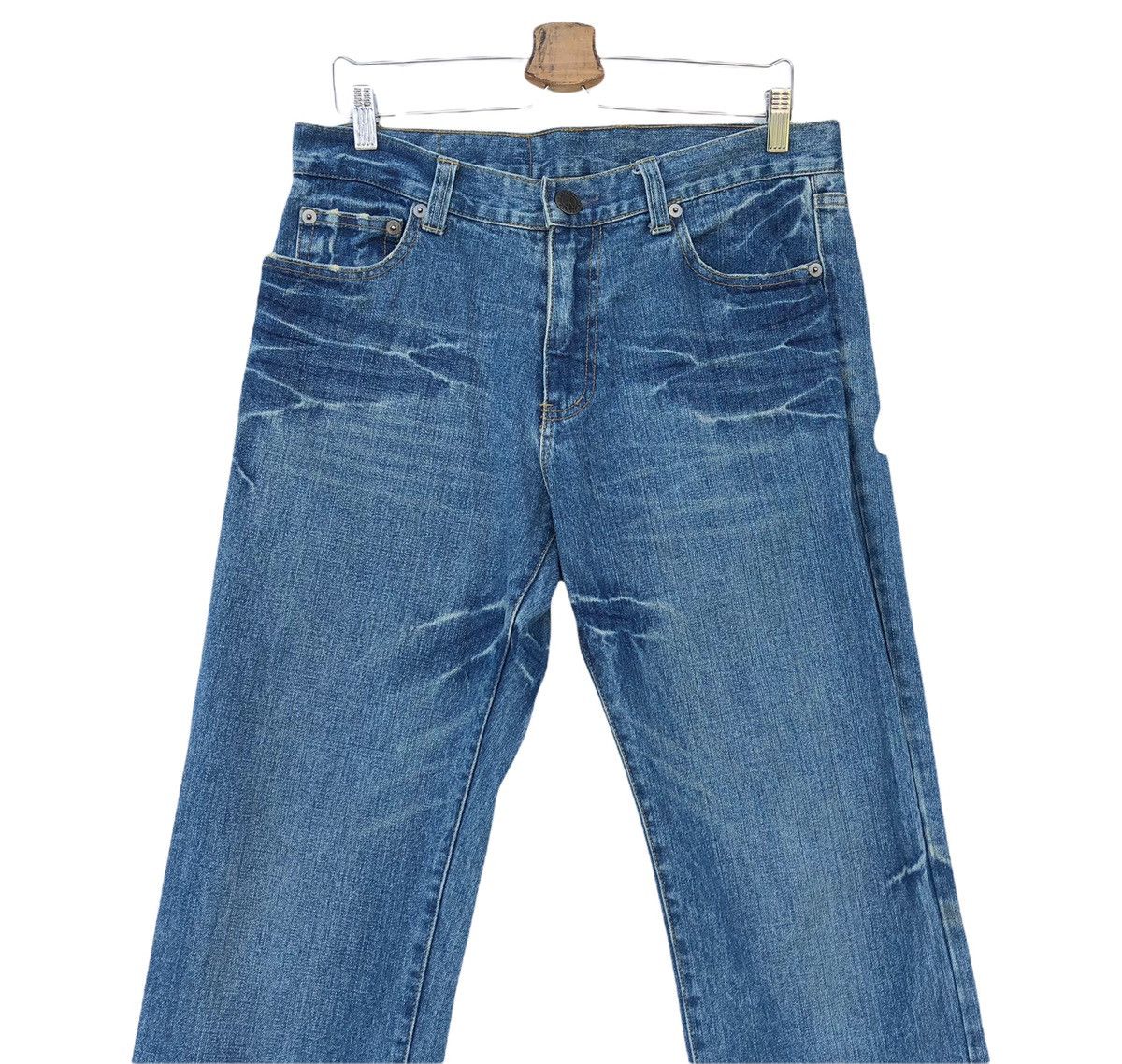Japanese Brand 🔥🔥🔥Japanese “Peace World” Logo Denim Jeans Size US 33 - 3 Thumbnail