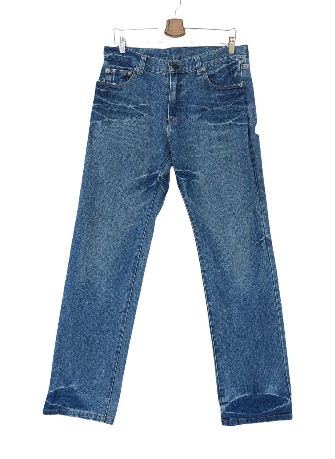 Japanese Brand 🔥🔥🔥Japanese “Peace World” Logo Denim Jeans Size US 33 - 2 Thumbnail
