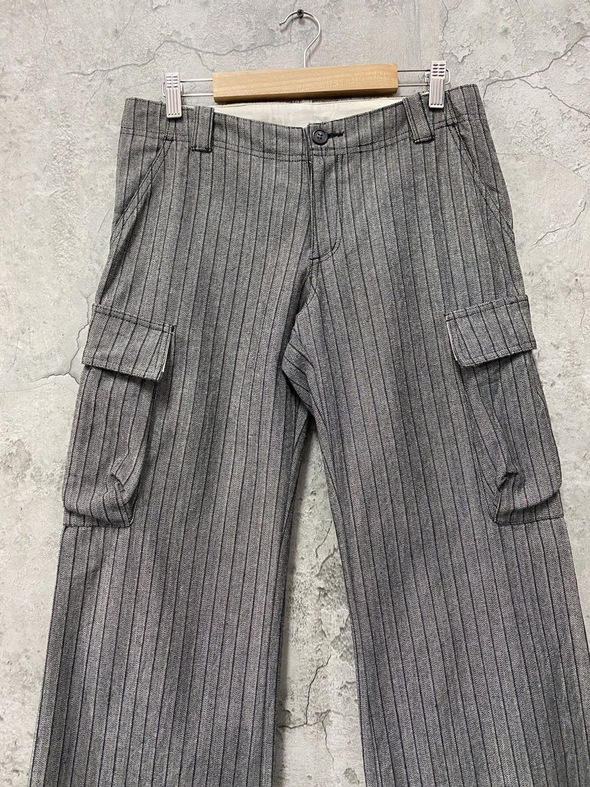 Japanese Brand Japanese Brand Cargo Wide Leg Flared Heavy Cotton Pants Size US 30 / EU 46 - 4 Thumbnail