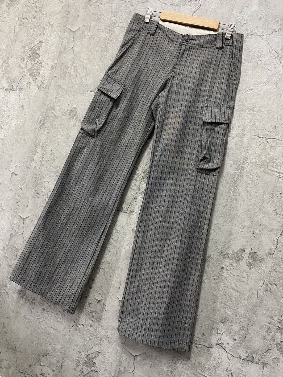 Japanese Brand Japanese Brand Cargo Wide Leg Flared Heavy Cotton Pants Size US 30 / EU 46 - 3 Thumbnail
