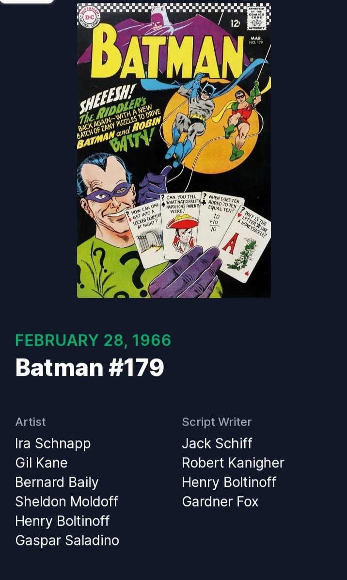 DC Comics × Vintage BATMAN VOL. 179 MARCH 1966 DISTRESSED Size US L / EU 52-54 / 3 - 2 Thumbnail