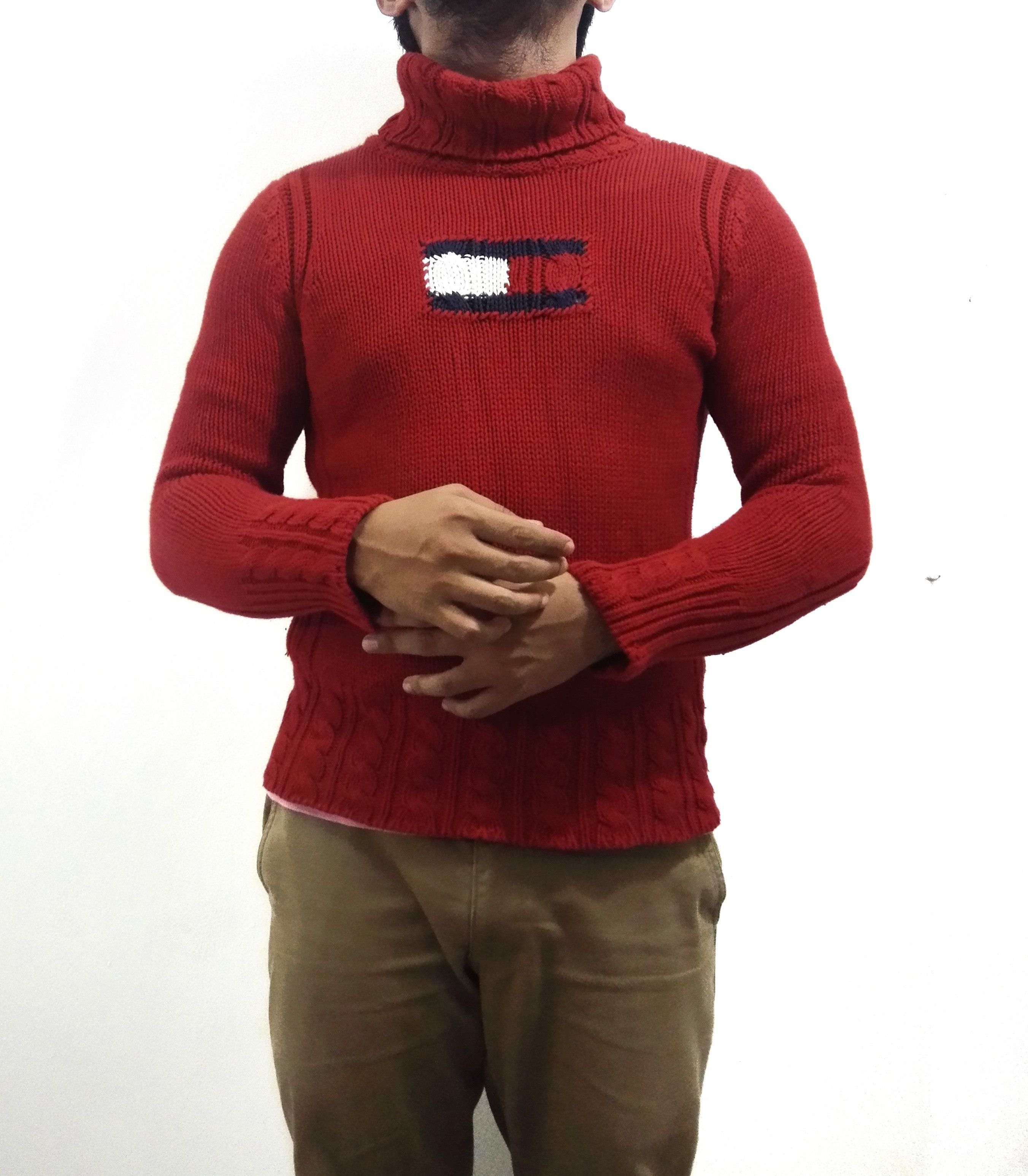 Tommy Hilfiger VTG TOMMY HILFIGER Knitwear Sweater Turtle Neck Logo Design Size US S / EU 44-46 / 1 - 6 Thumbnail