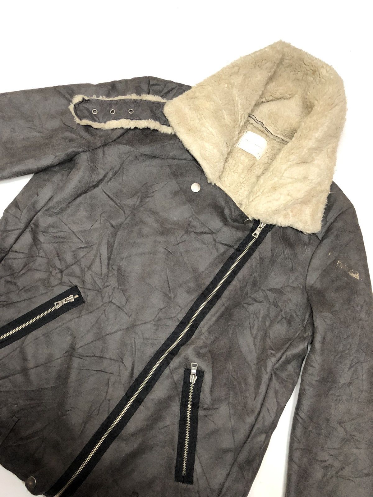 Japanese Brand × Vintage VINTAGE AMY COMPANY BELTED SHEARLING SUEDE JACKET Size US L / EU 52-54 / 3 - 4 Thumbnail