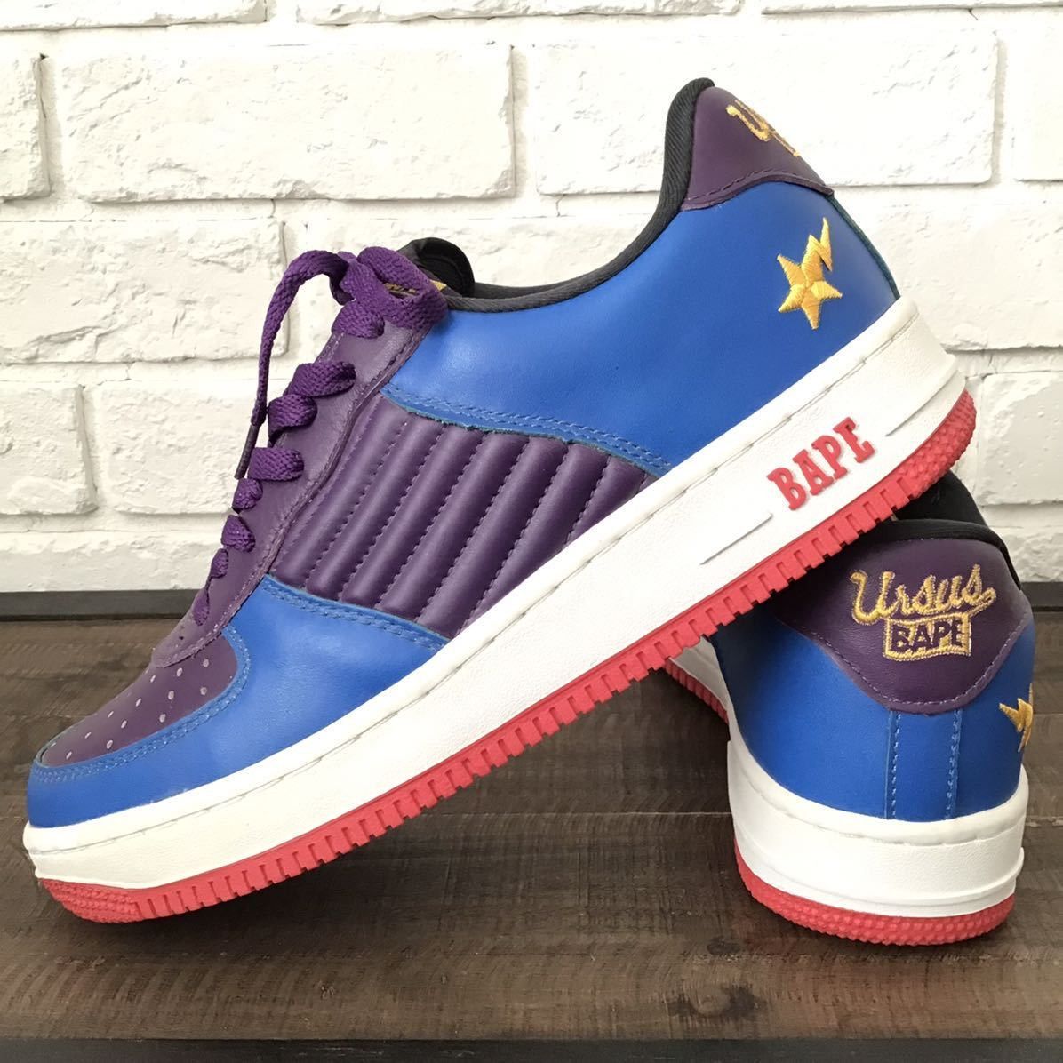 image of 2009 Ursus Bape Leather Bape Sta Sneakers Ape Nigo in Purple/Blue, Men's (Size 10)