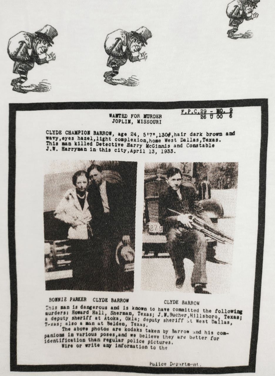Expert Horror × Vintage Vintage Single Stitch Wanted for Murder T Size US S / EU 44-46 / 1 - 2 Thumbnail
