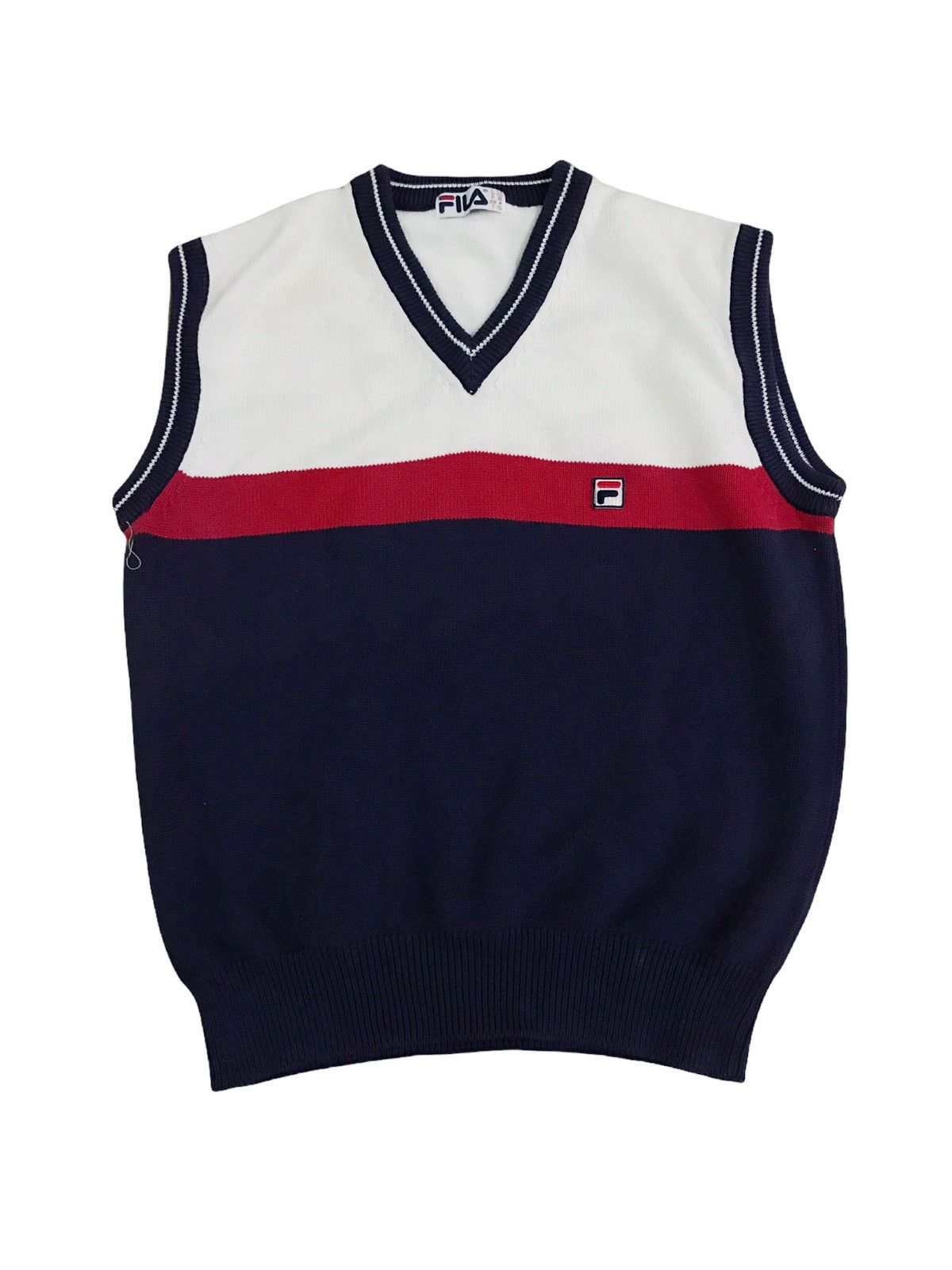 Fila × Vintage Vintage Fila Hand Knit Sleeveless Vest Jacket Size US M / EU 48-50 / 2 - 1 Thumbnail