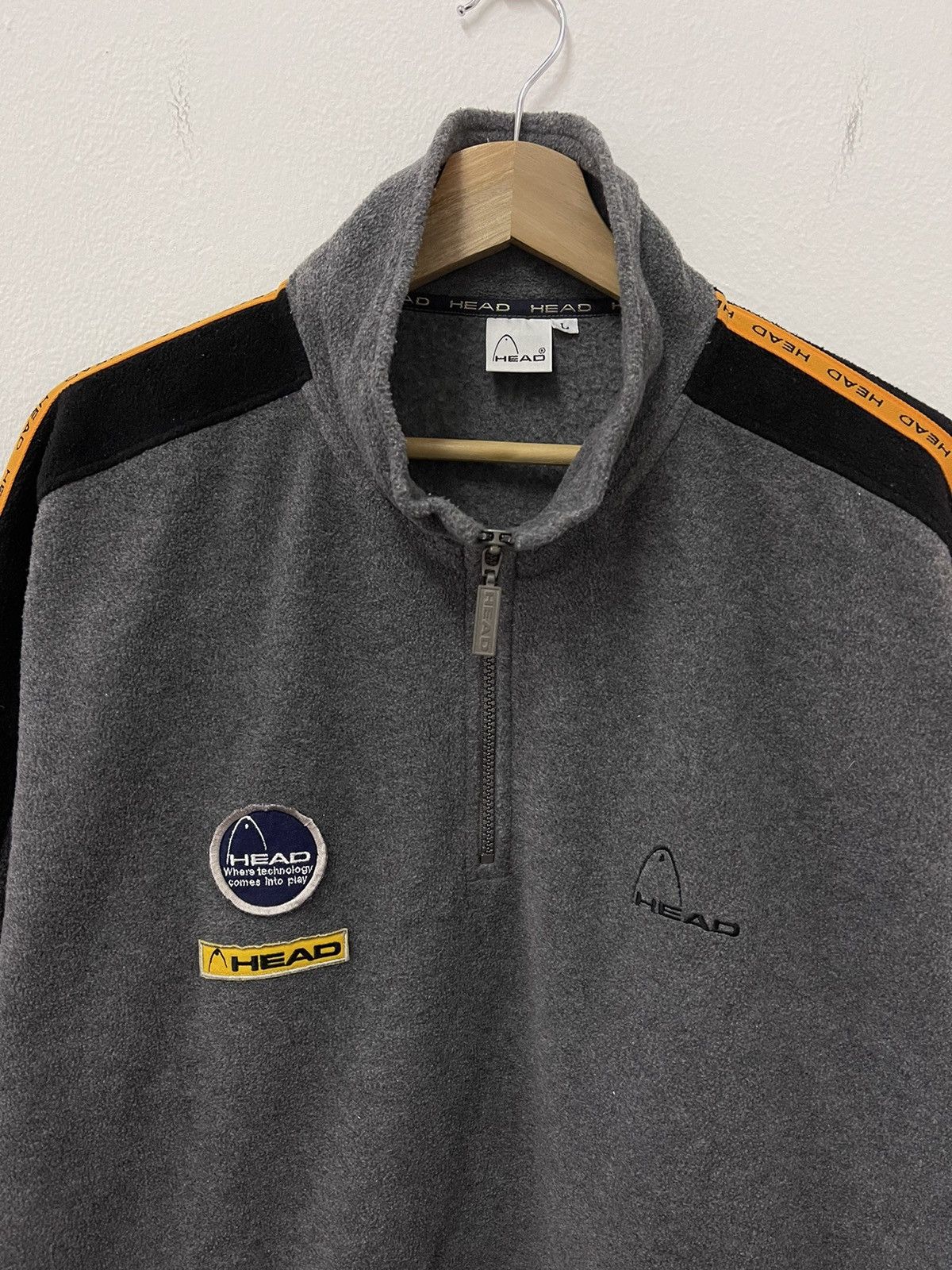 Japanese Brand × Vintage Vintage Head Small Logo Quarter Zipper Sweatshirt Size US L / EU 52-54 / 3 - 2 Thumbnail