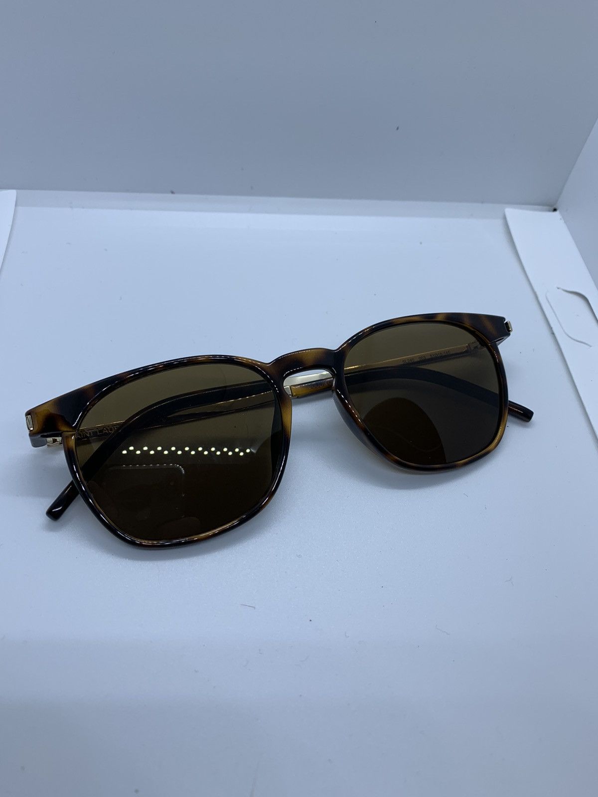 image of Saint Laurent Paris New Sl240 Tortoise Glasses, Men's