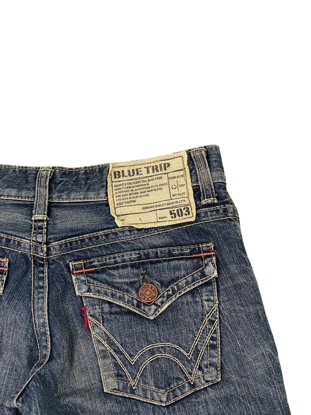 Edwin Flare Jeans Edwin Distress Denim Low Rise Boot Cut 3🟦5 Size US 30 / EU 46 - 19 Thumbnail