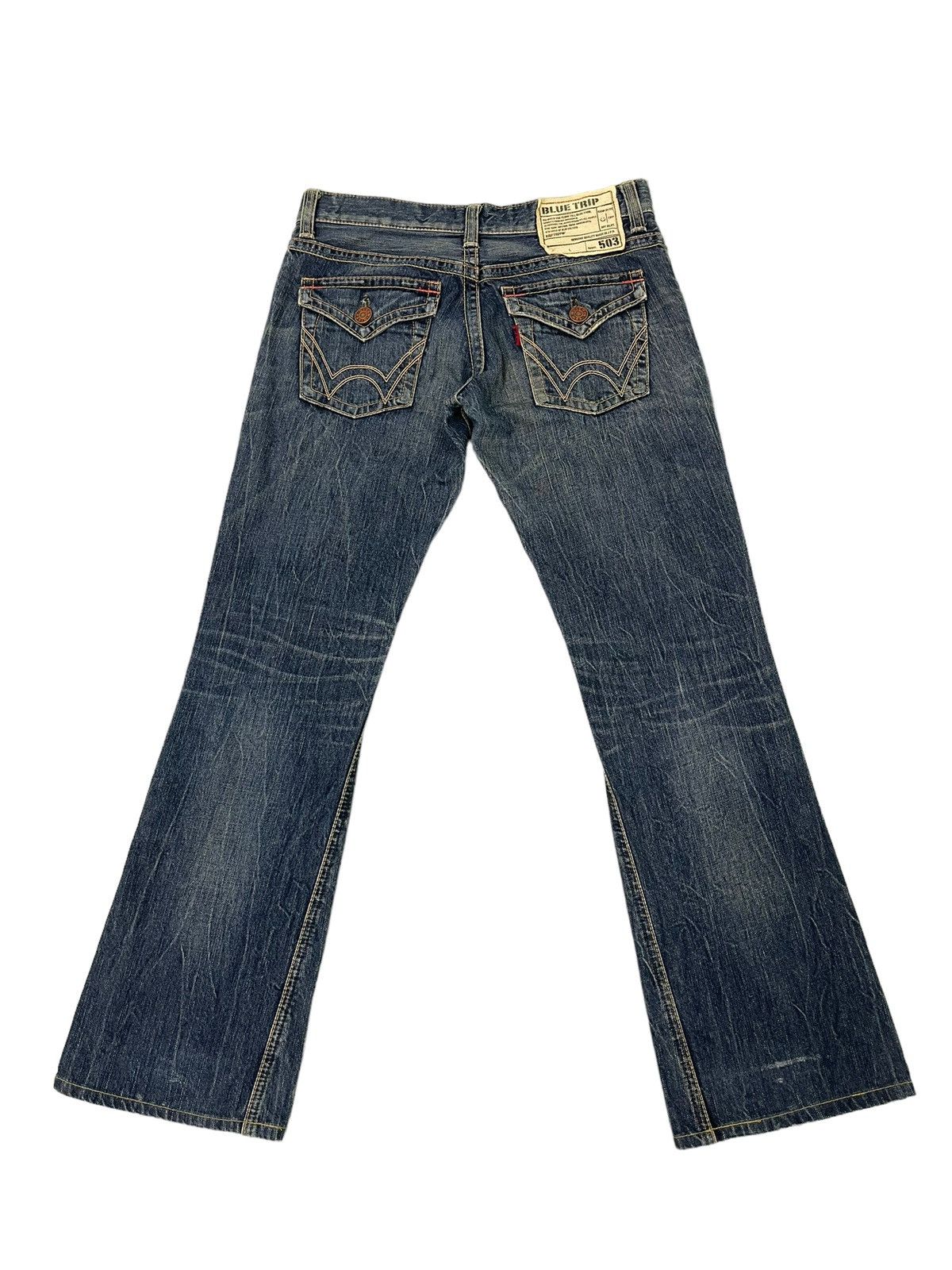 Edwin Flare Jeans Edwin Distress Denim Low Rise Boot Cut 3🟦5 Size US 30 / EU 46 - 11 Thumbnail