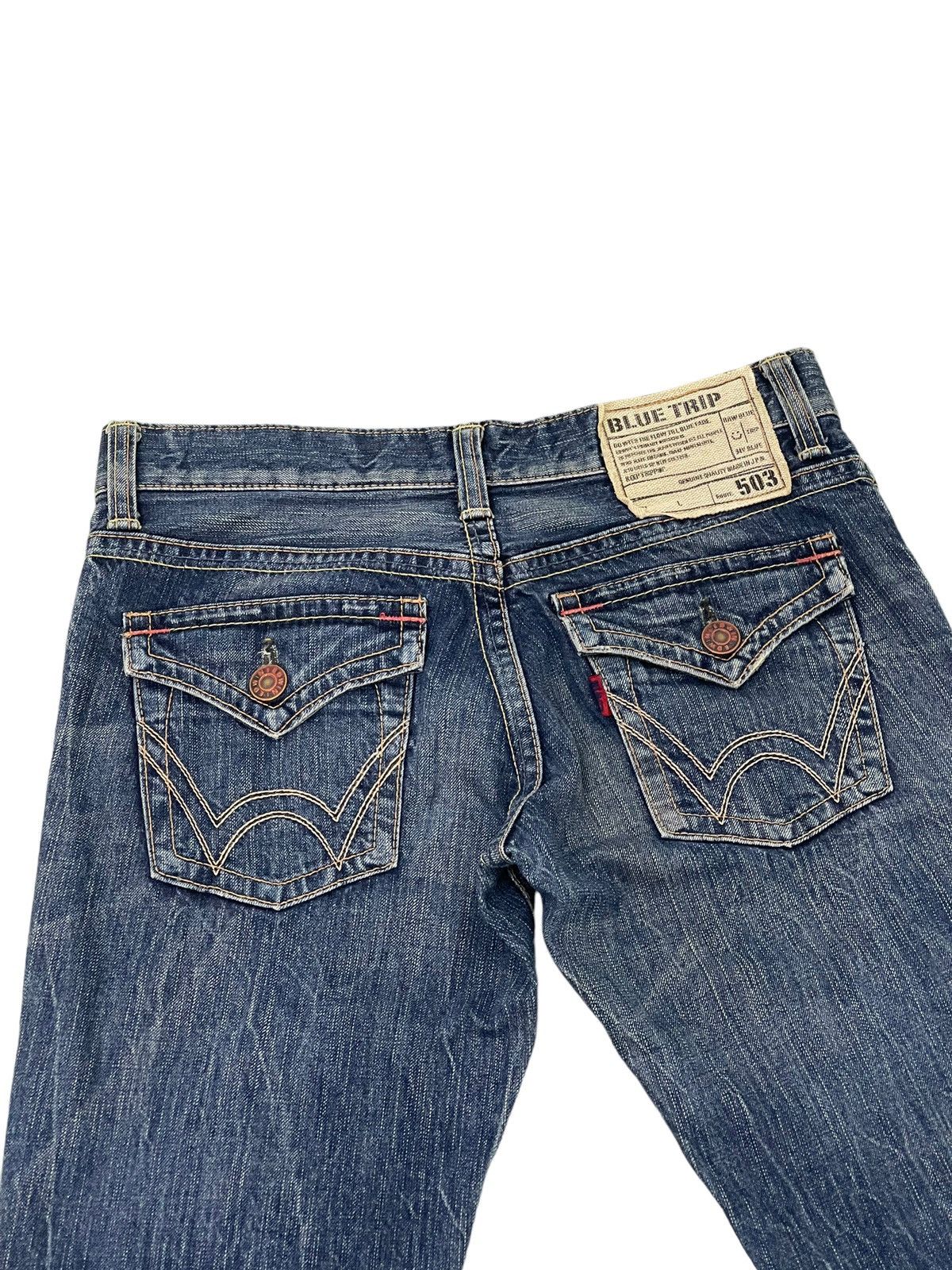 Edwin Flare Jeans Edwin Distress Denim Low Rise Boot Cut 3🟦5 Size US 30 / EU 46 - 18 Thumbnail