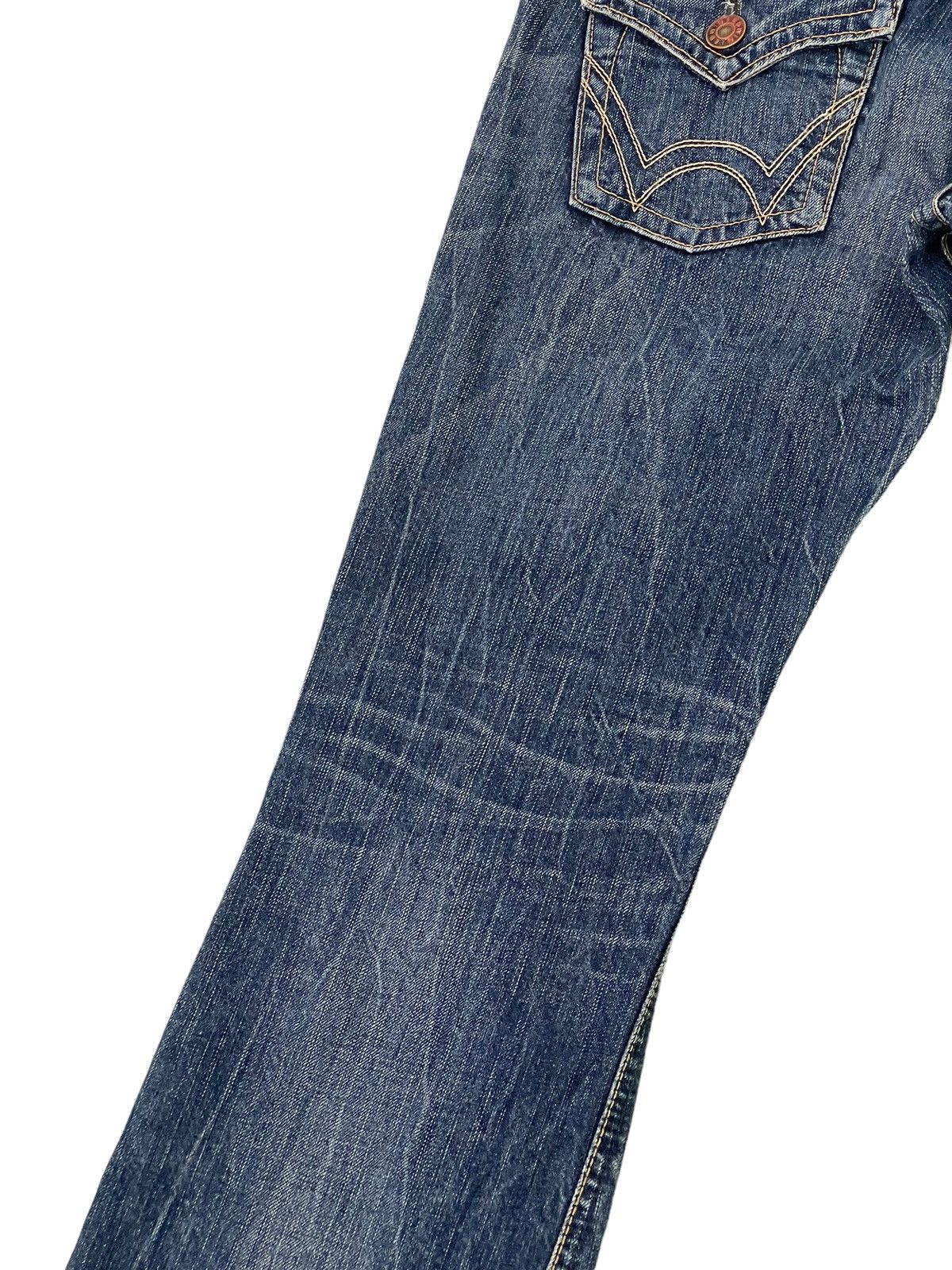Edwin Flare Jeans Edwin Distress Denim Low Rise Boot Cut 3🟦5 Size US 30 / EU 46 - 16 Thumbnail