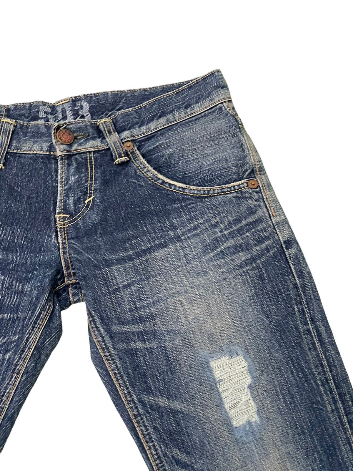 Edwin Flare Jeans Edwin Distress Denim Low Rise Boot Cut 3🟦5 Size US 30 / EU 46 - 9 Thumbnail