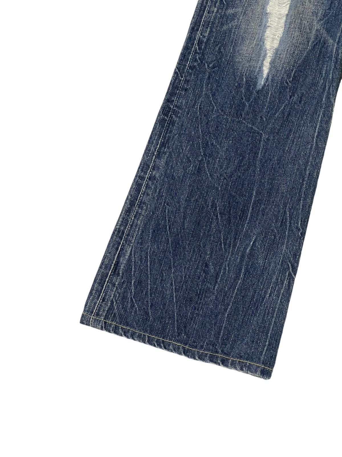 Edwin Flare Jeans Edwin Distress Denim Low Rise Boot Cut 3🟦5 Size US 30 / EU 46 - 5 Thumbnail