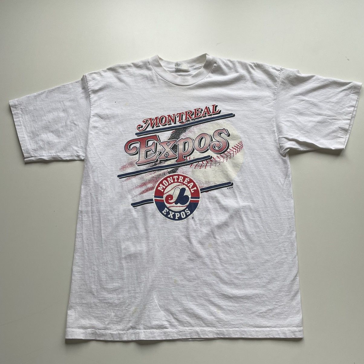 image of Vintage 90's Montreal Expos Mlb Graphic T Shirt XL in White, Men's