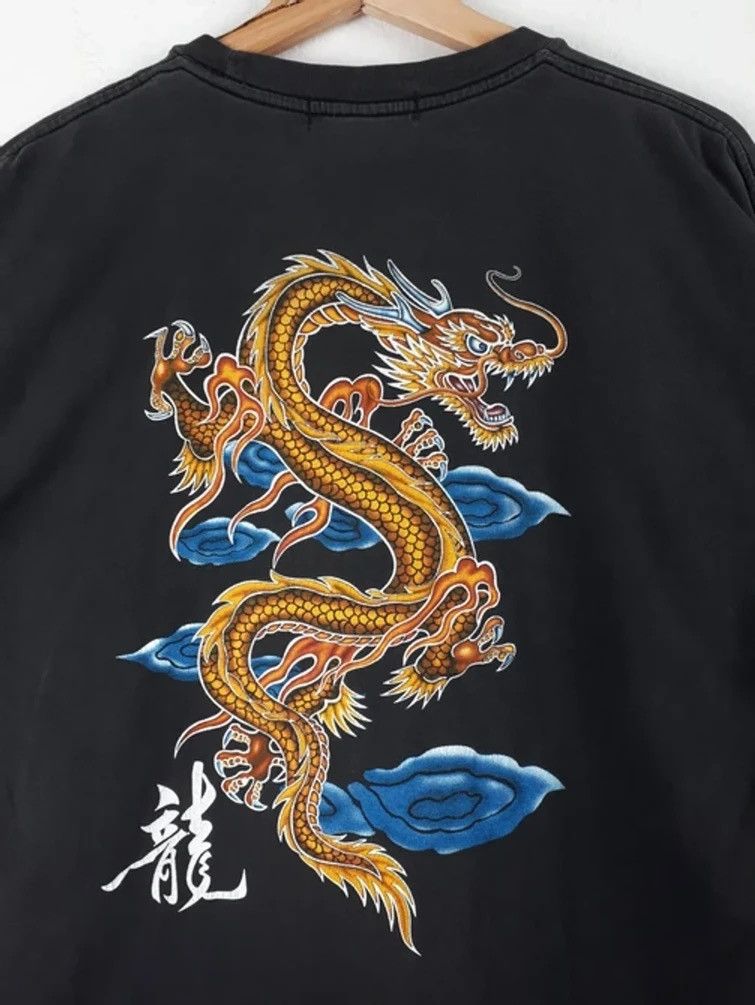 Dragonfly × Japanese Brand × Vintage Vintage Sukajan Style Dragon Double Side Graphic L/S Tee Size US M / EU 48-50 / 2 - 1 Thumbnail