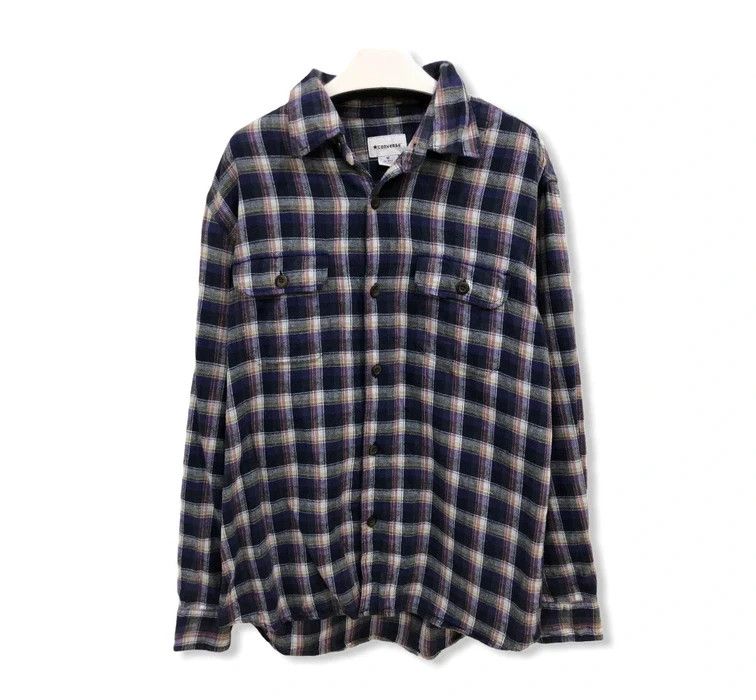 Converse Vintage Converse Plaid Tartan Flannel Shirt 👕 | Grailed