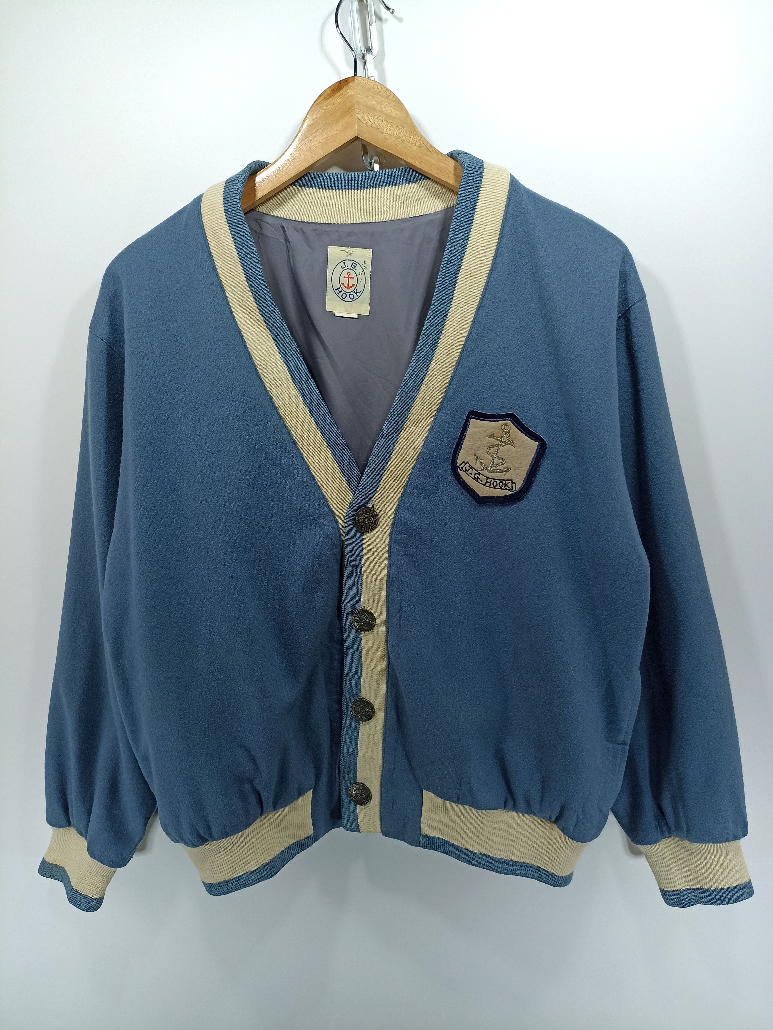 image of Wool Cardigan Jacket in Light Blue, Men's (Size Medium)