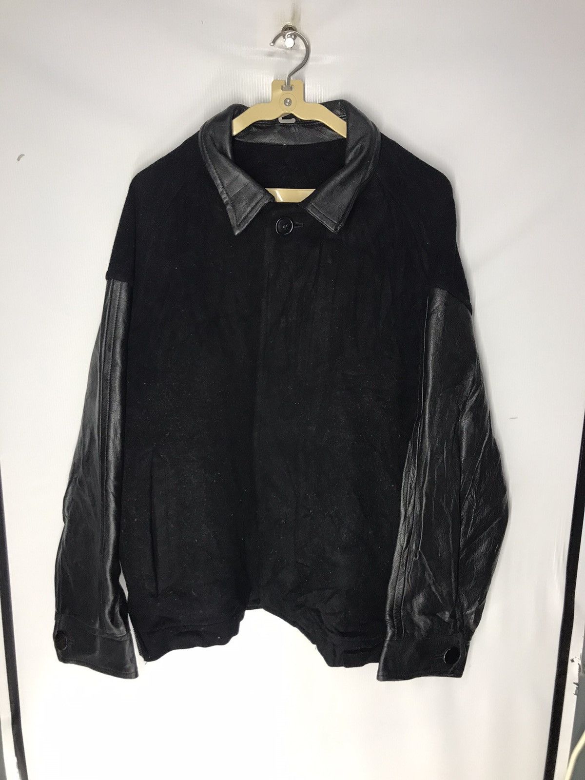 Japanese Brand × Vintage Vintage Hakka homme leather sleeve jacket back embroidered Size US L / EU 52-54 / 3 - 11 Thumbnail