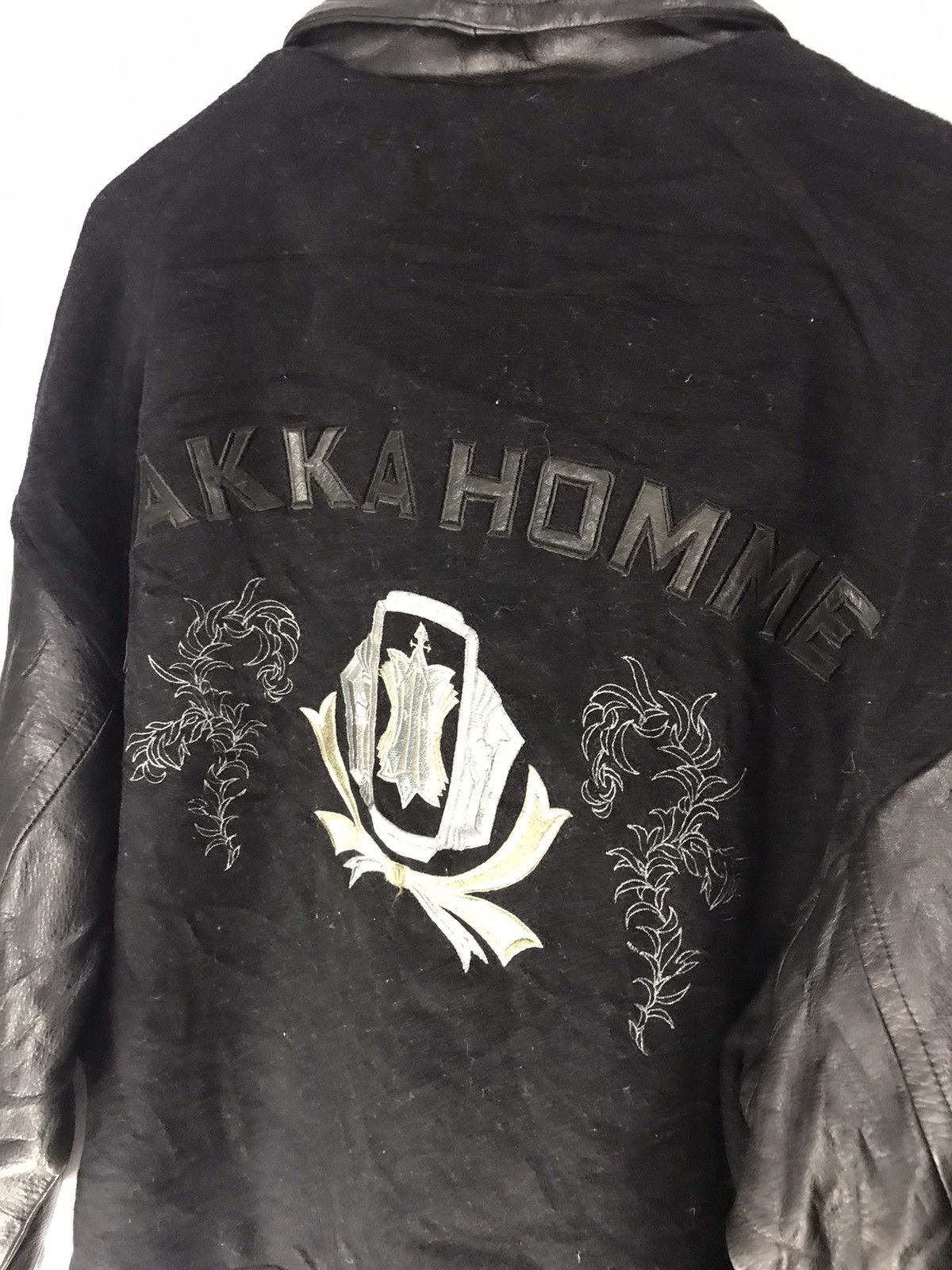 Japanese Brand × Vintage Vintage Hakka homme leather sleeve jacket back embroidered Size US L / EU 52-54 / 3 - 8 Thumbnail