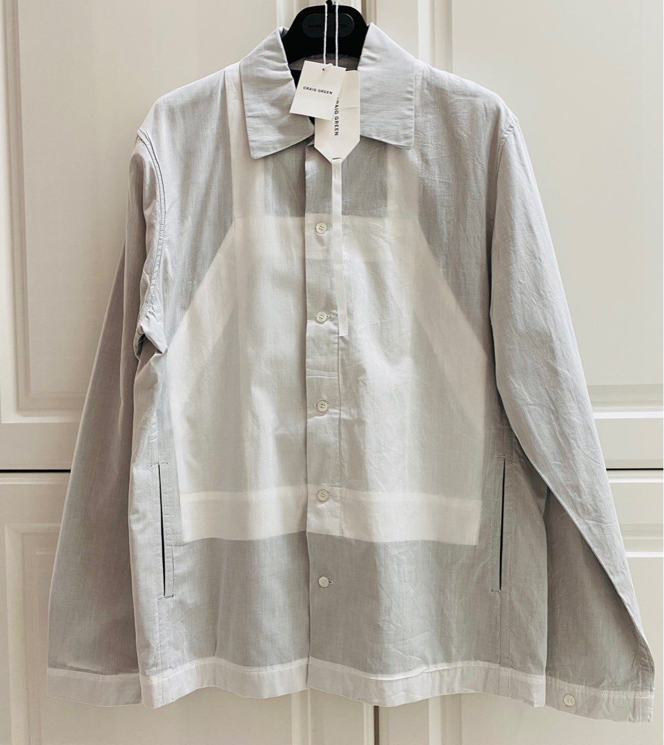image of Craig Green Ghost Cotton Long Sleeve Shirt in White, Men's (Size Medium)