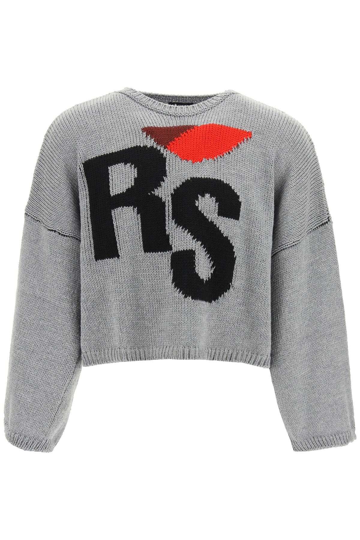 Pre-owned Raf Simons Oversized Sweater Rs Embroidery In Mixed Colours