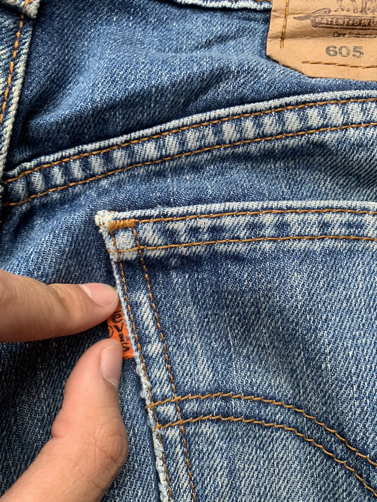 Levi's Vintage Clothing Vintage Levis 605 Orange Tag Distressed Denim Size US 32 / EU 48 - 12 Thumbnail