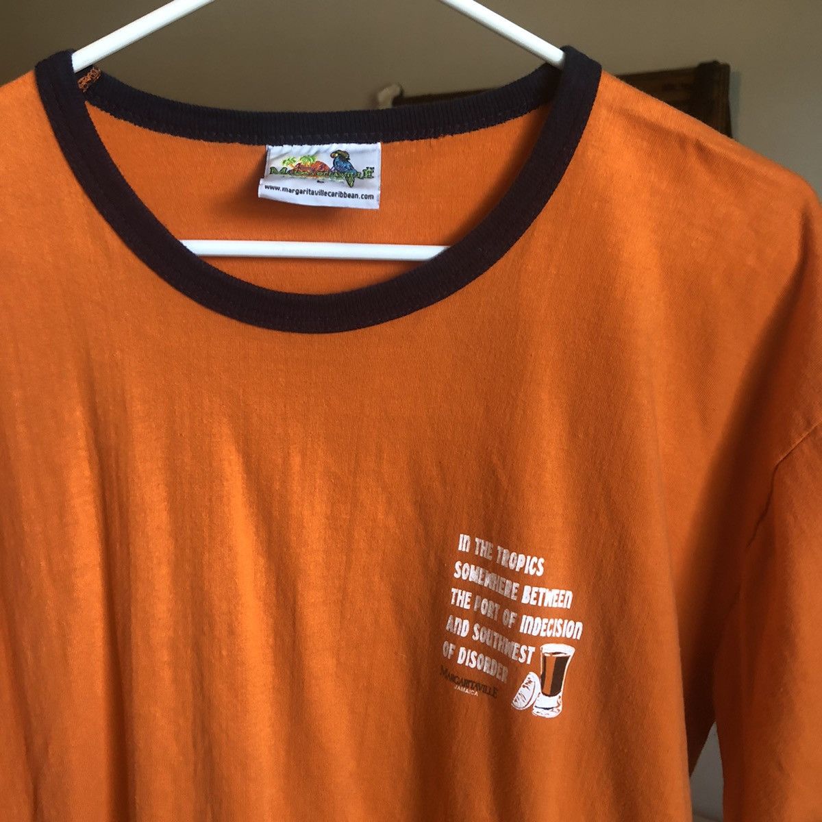 Band Tees Vintage 90s Jimmy Buffett Margaritaville Jamaica Ringer Tee Size US L / EU 52-54 / 3 - 3 Thumbnail